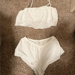 Victoria's Secret White Lace Pajama Set